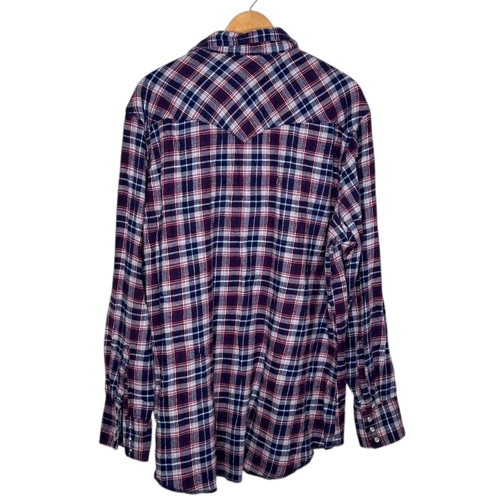 Vintage Wrangler Pearl Snap Western Flannel Shirt - Picture 5 of 7